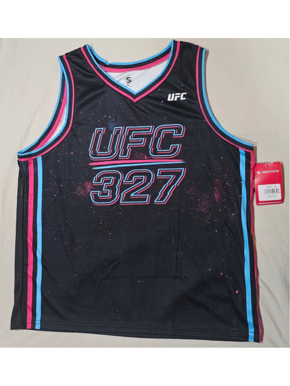 Men's ProSphere UFC 327 Miami Basketball Jersey Black Pink XL